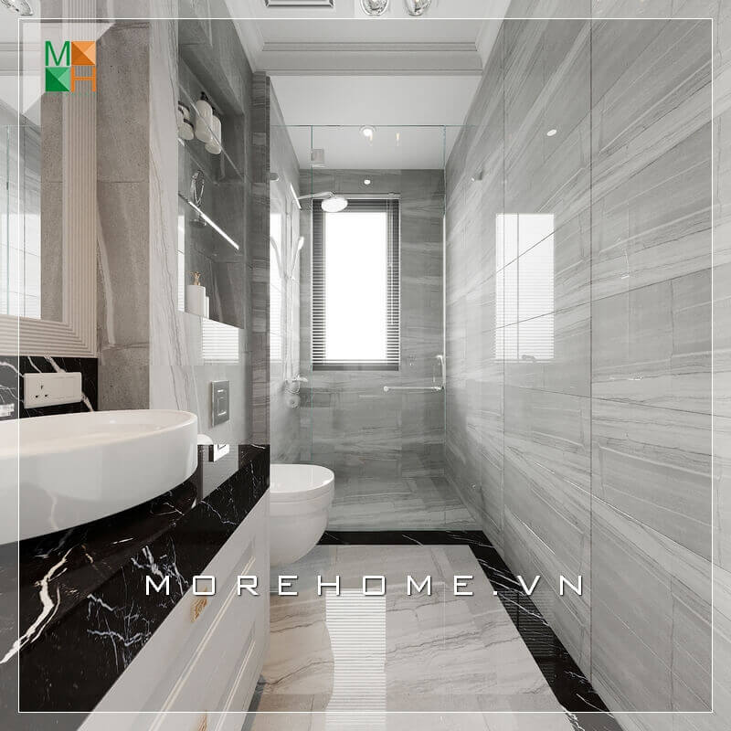 Một mẫu thiết kế nhà tắm kết hợp WC chung cư, nhà phố, biệt thự hiện đại rất tiện nghi Mẫu thiết kế nội thất chung cư đẹp