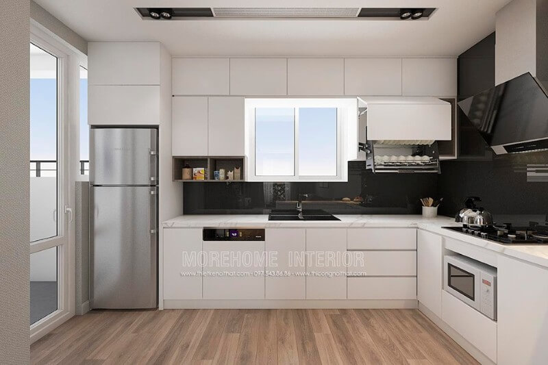 Mẫu tủ bếp gỗ công nghiệp đẹp và ấn tượng Thiết kế tủ bếp chung cư