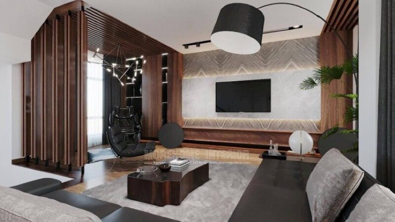 Xu hướng bố trí nội thất hiện đại đặc biệt trong các không gian biệt thự Vinhomes Imperia Hải Phòng Manhanta đẳng cấp xa hoa là chất liệu đá ốp tường phòng khách sang trọng như một bức tranh thiên nhiên đầy sống động