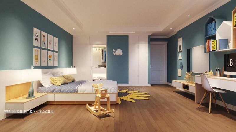 Trang trí nội thất phòng ngủ cho bé bằng các màu sắc sống động, các đồ nội thất được thiết kế đẹp và thú vị sẽ giúp kích thích sự sáng tạo của bé.