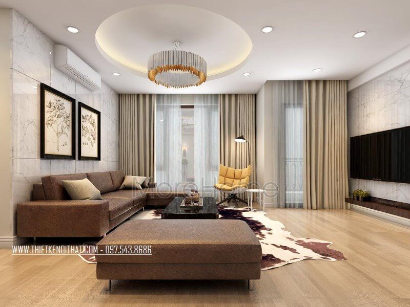 Bộ sofa hiện đại được thiết kế gọn gàng, không đi sâu vào các chi tiết nhỏ hay trạm khắc tinh tế giúp không gian tiếp khách trở nên hài hòa, không tạo cảm giác rườm rà, khó chịu