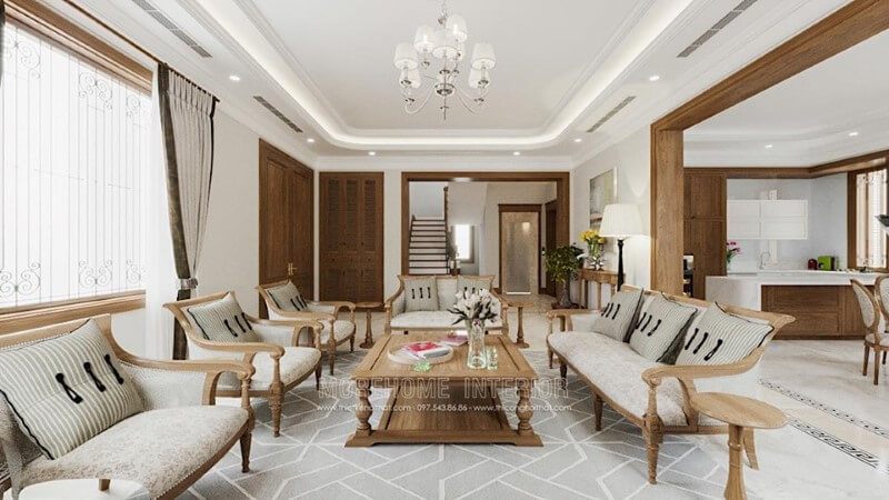 Sofa gỗ óc chó luôn mang lại vẻ đẹp chắc chắn, sang trọng kết hợp với lớp đem tạo cảm giác êm ái cho người ngồi.