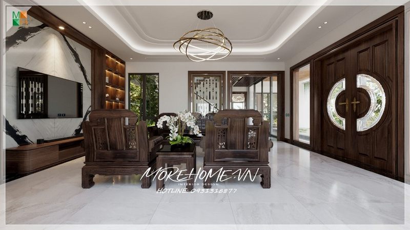 Phòng khách được trang bị nội thất để thể hiện tính cách và gu thẩm mỹ của chủ nhà, với những tiện nghi và sự thoải mái.